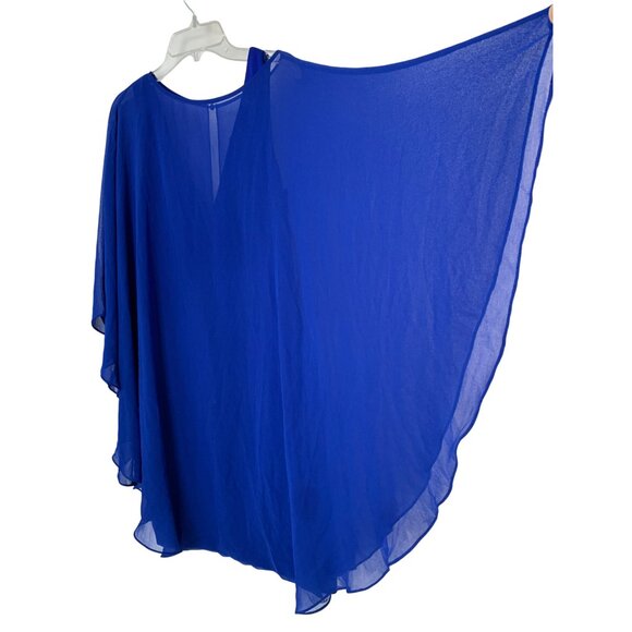 Halston Heritage Mini Evening Chiffon Cape Overlay Dress Size 6 RA10712 NWD $375 - Picture 11 of 15